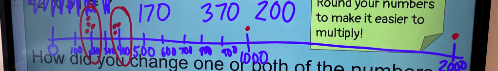 line plot showing all of our estimates, with a cluster at 200 and a cluster at 400